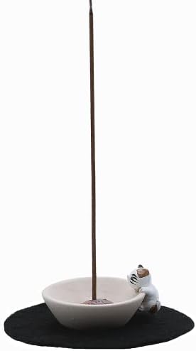 Newwe Mini Cat Incense Stick Holder Cute Animal Resin Burner