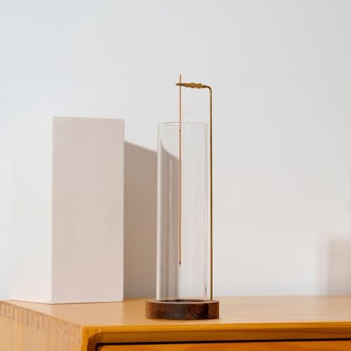 GARMOLY Incense Holder for Sticks - Anti-Ash Burner with Glass Catcher and 30 Sticks