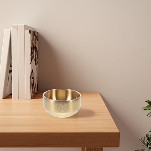 LUOZZY Pentagram Moon Incense Burner Brass Bowl