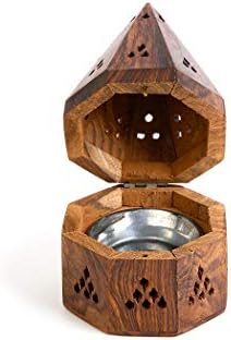 Incense Garden Wooden Incense Holder Burner - 5 Inch Temple Use