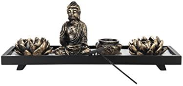 MyGift Desktop Zen Garden Kit with Buddha Statue and Incense Holder
