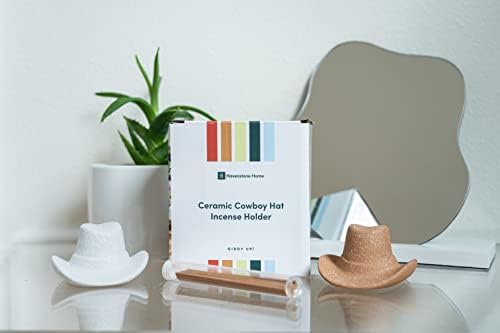 Ceramic Cowboy Hat Incense Holder - White