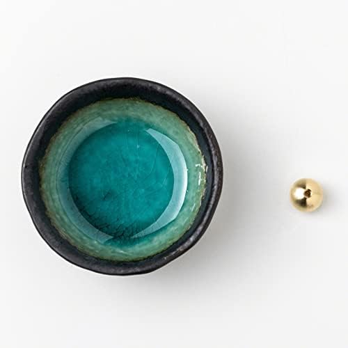 Asayu Japan Mini Incense Holder Set Aquamarine Ceramic Brass