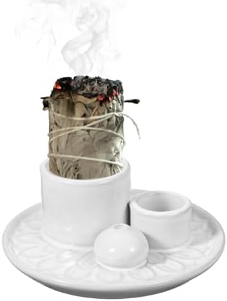 Uxcell 4 in 1 Ceramic Incense Burner Holder White