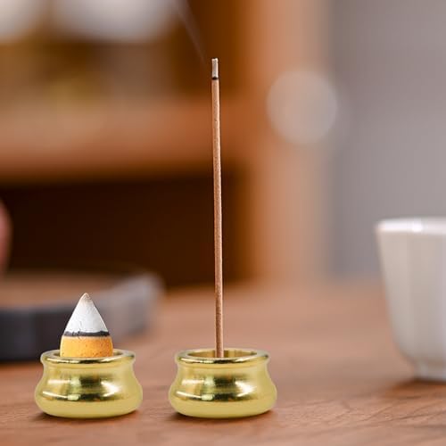 MrMrKura 12 Pcs Brass Incense Holder Set