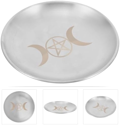 Wiccan Altar Plate with Pentagram Design