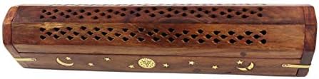 Sheesham Wood Incense Burner Set of 2 Coffin Style