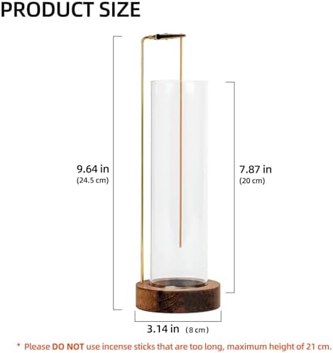 GARMOLY Incense Holder for Sticks - Anti-Ash Burner with Glass Catcher and 30 Sticks