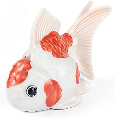 Tiny 2 Inch White Red Orange Goldfish Incense Holder