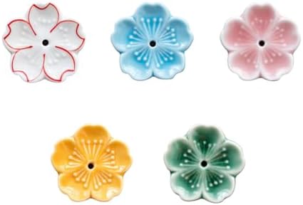 5pcs Japanese Cherry Blossom Ceramic Incense Holder