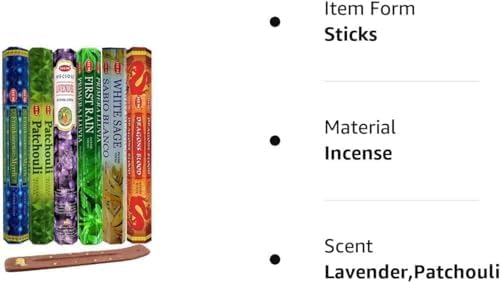 HEM Assorted Hexa Incense Sticks Pack of 6