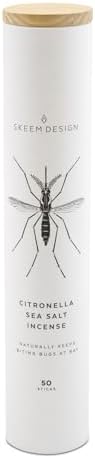Skeem Design Citronella Incense Sticks - 50 Pack Natural Outdoor Mosquito Repellent
