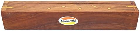 Govinda Wooden Incense Burner with Brass Inlays and Storage Compartment