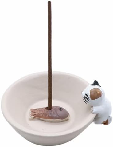 Newwe Mini Cat Incense Stick Holder Cute Animal Resin Burner