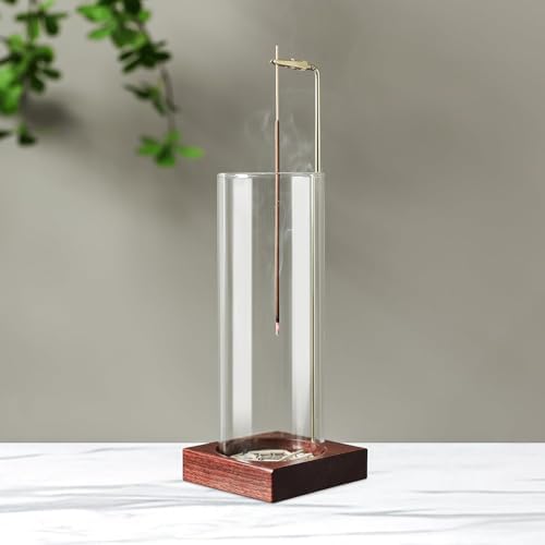 MACUSOO Incense Holder with 20 Sticks and Glass Ash Catcher