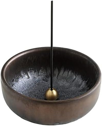Asayu Japan Zen Incense Holder for Sticks 39 Inch Black Brown Gold