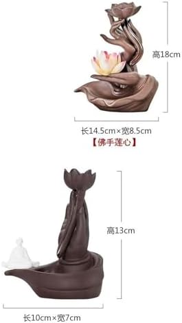 Purple Clay Incense Holder with Buddha Hand Design