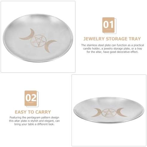 Wiccan Altar Plate with Pentagram Design