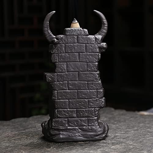 Cone Incense Holder Waterfall - Cool Smoke Backflowing Incense Burner Ceramic Fountain for Sticks and Cones