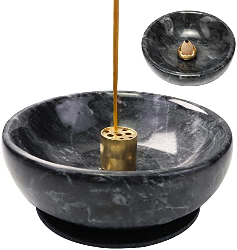 Vrupin Natural Marble Incense Burner with Nine-Hole Stick