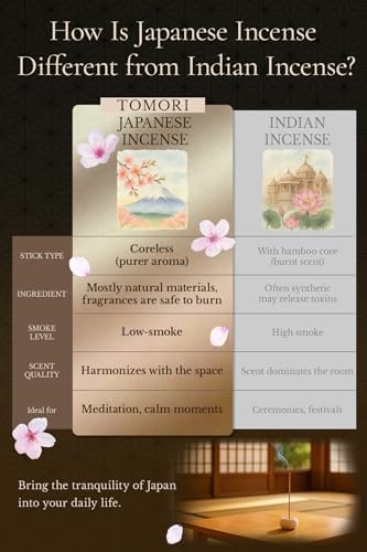 TOMORI Premium Japanese Sandalwood Incense Sticks 60 Count