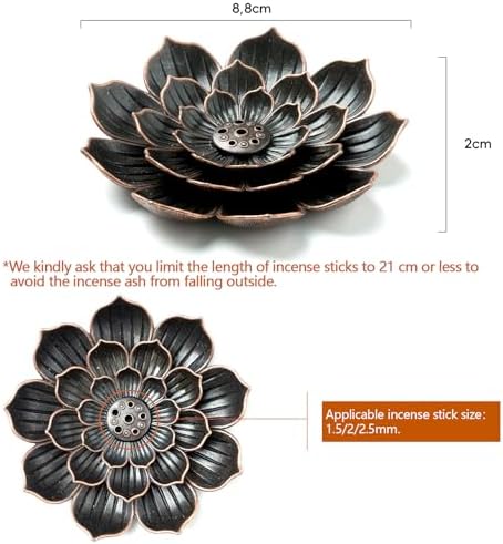 2 Pack Brass Lotus Incense Holders for Sticks