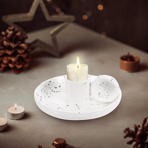 HOMSFOU Ceramic Candle Holder Incense Stick Holder Desktop Decor Modern Style