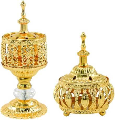 MrMrKura 2PCS Metal Incense Burner Vintage Style
