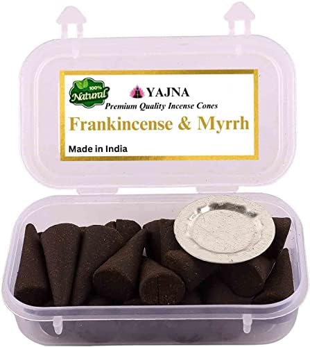 Yajna Frankincense and Myrrh Natural Incense Cones 20 Count
