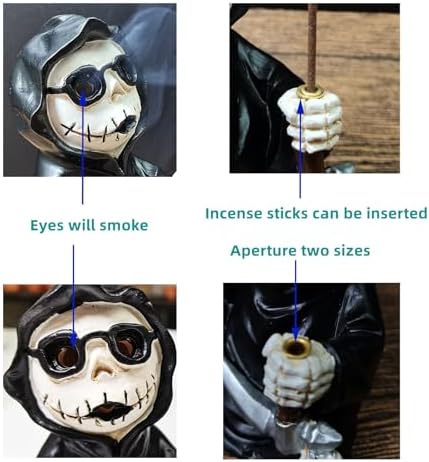Gothic Skeleton Grim Reaper Incense Burner Voodoo Doll Decoration