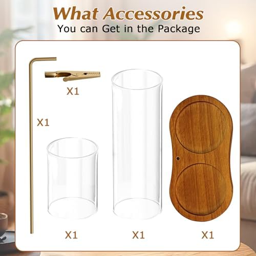 2 in 1 Incense Holder with Glass Ash Catcher and Metal Clip