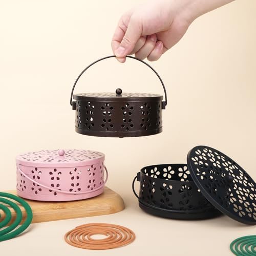 Spiral Coil Incense Burner Holder with Handle Pink