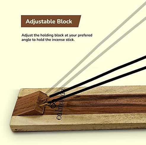 Rosewood Incense Holder for Sticks - 11 Inch Dual Burners with Cone Holder
