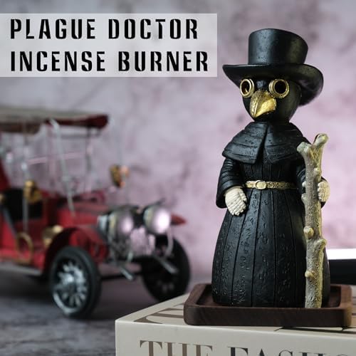 2025 Upgrade Plague Doctor Incense Holder Handmade Resin Decoration for Home and Stress Relief