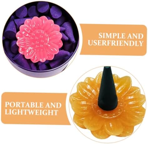 Ciieeo Multicolored Resin Incense Holder Set for Meditation