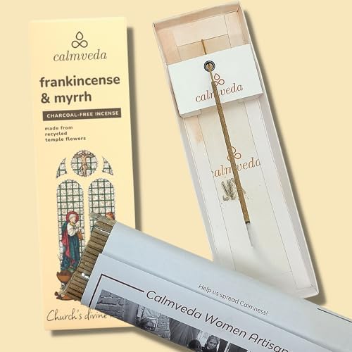 Calmveda Frankincense and Myrrh Incense - 80 Sticks Charcoal Free