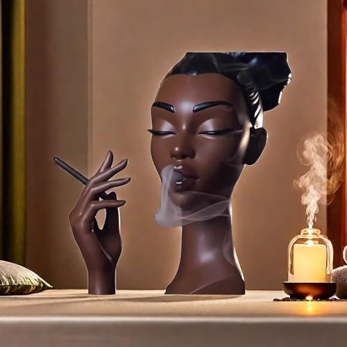 Elegant Black Woman Incense Burner Modern Design