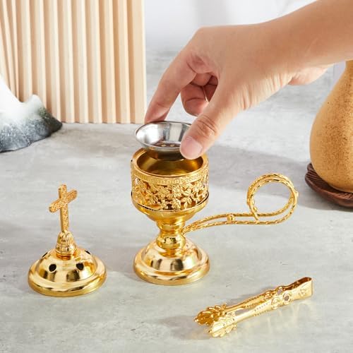 Zonon 2 Incense Burners with Tongs Gold