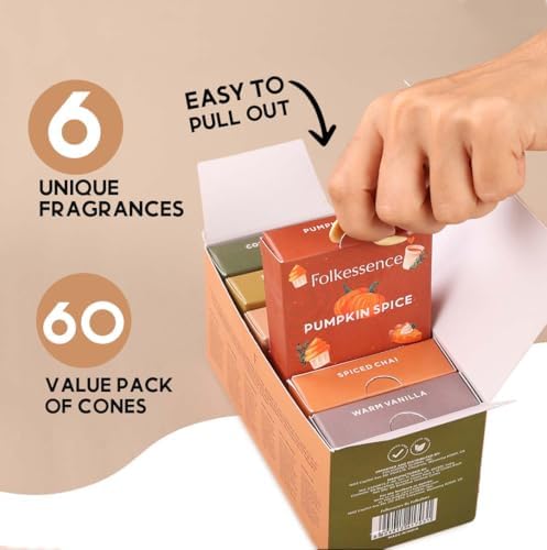 Folkulture Fall Backflow Incense Cones Set of 6