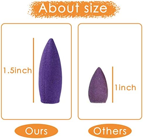 120 Pcs Large Backflow Incense Cones Set 4 Mixed Natural Scented
