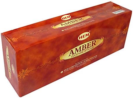 Hem Amber Incense Sticks 6 Pack - 9 Inches Long
