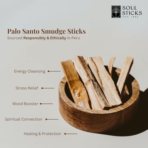 Ancientveda Peruvian Palo Santo Sticks 12 Pack with Smudge Guide
