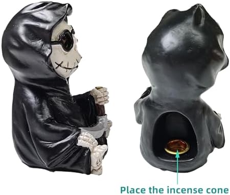 Gothic Skeleton Grim Reaper Incense Burner Voodoo Doll Decoration