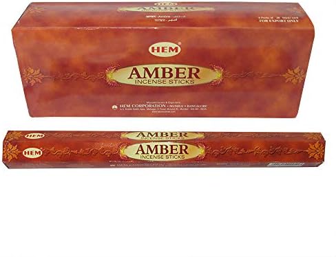 Hem Amber Incense Sticks 6 Pack - 9 Inches Long