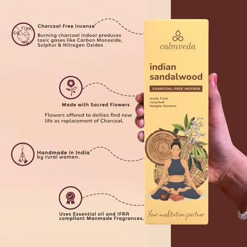 Calmveda Indian Sandalwood Incense Sticks 80 Count