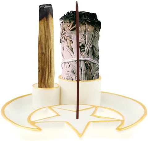 Multipurpose Incense and Candle Holder with Ash Catcher