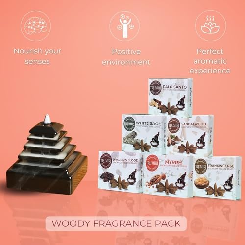 TRUMIRI Woody Backflow Incense Cones for Waterfall