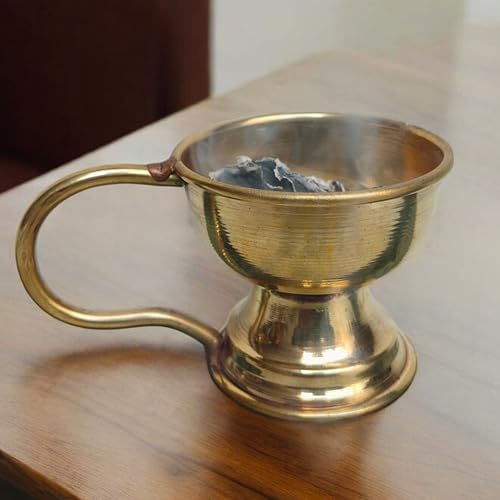 Traditional Brass Dhoop Dani with Handle 5 Inch Incense Holder