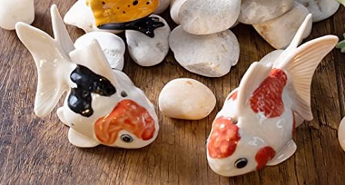 Tiny 2 Inch White Red Orange Goldfish Incense Holder