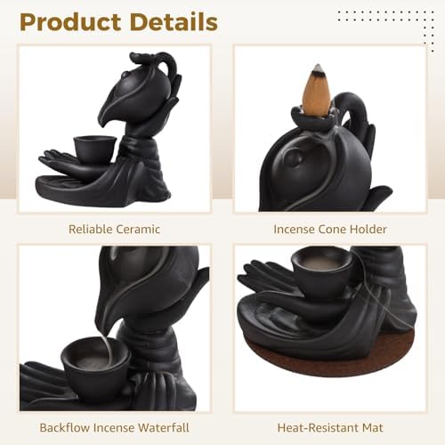 Buddha Hand Incense Burner Set with 100 Cones and Accessories